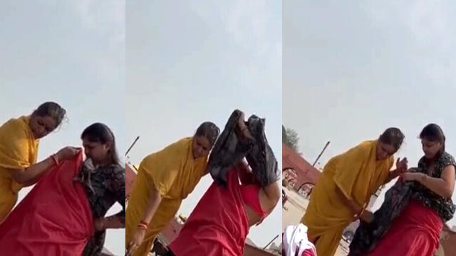 Mom & Daughter Outdoor Changing Clothes Secretly Nude Captured Viral Leak