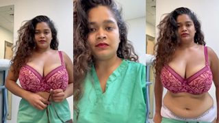 Sexy Indian Tanker Nurse – Strip Teasing Big Boobs Show