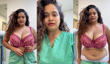 Sexy Indian Tanker Nurse – Strip Teasing Big Boobs Show