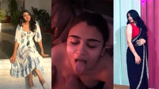 Beautiful Indian Babe Sucking Dick Fucking Both Hole Taking Cum MMS